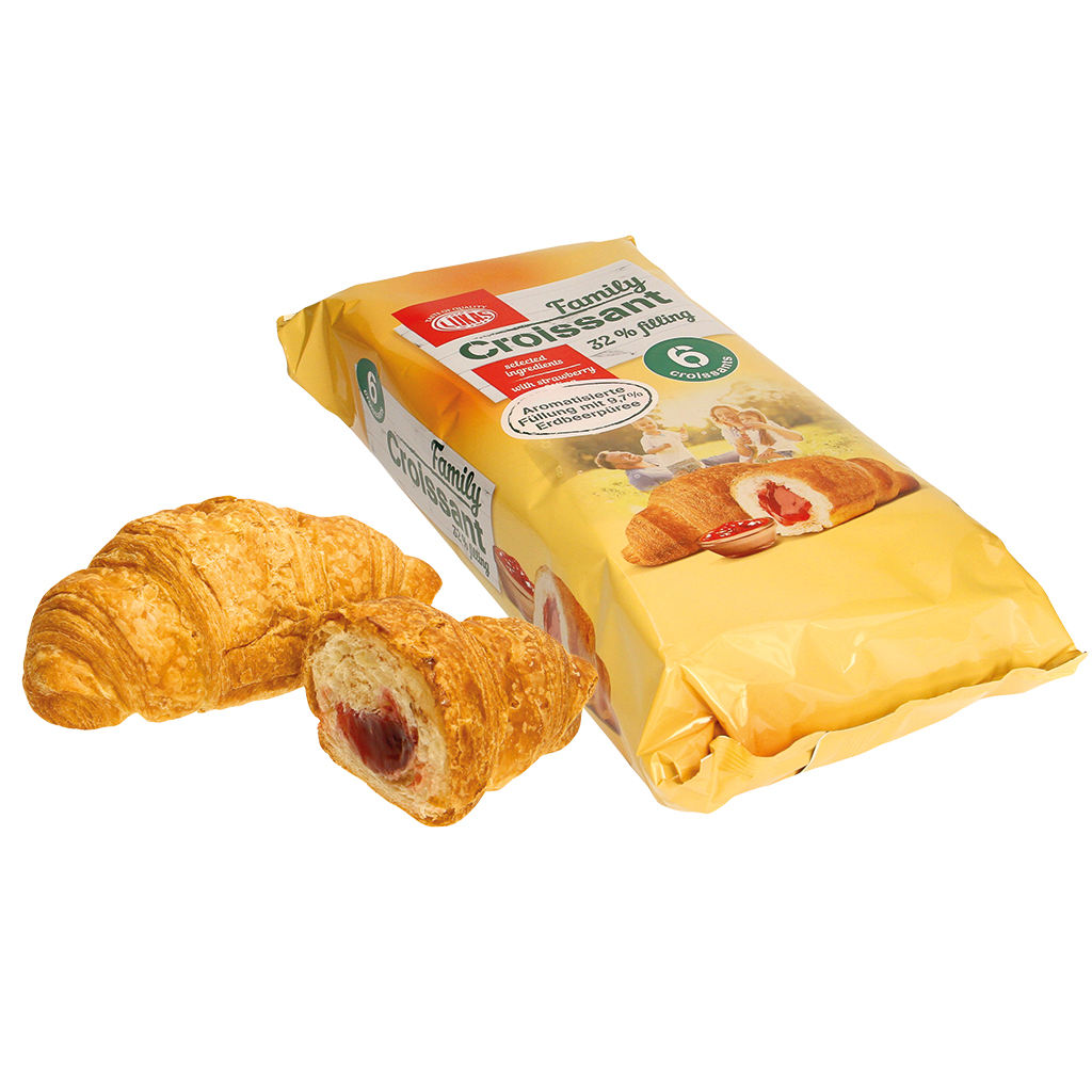 Bladerdeeggebak met gearomatiseerde aardbeivulling