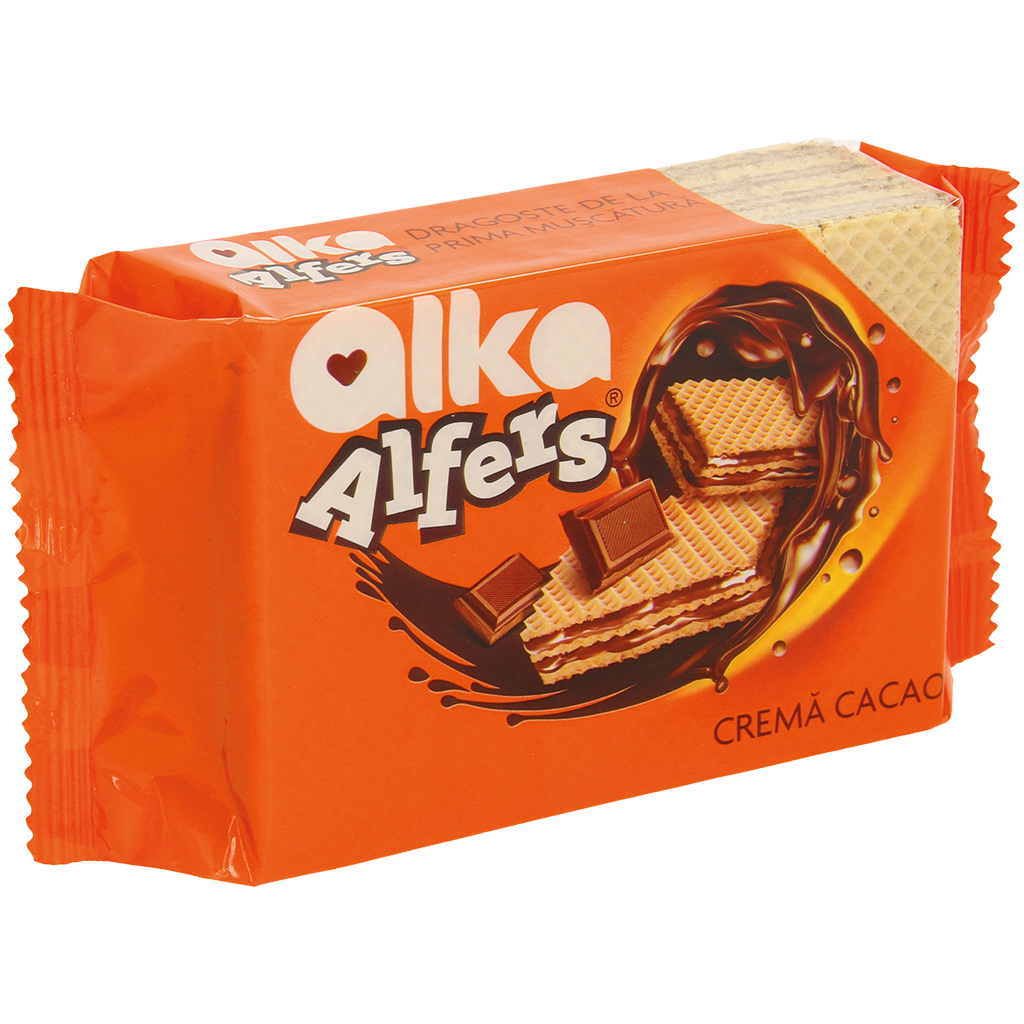 Wafels met cacao-crèmevulling (72%)