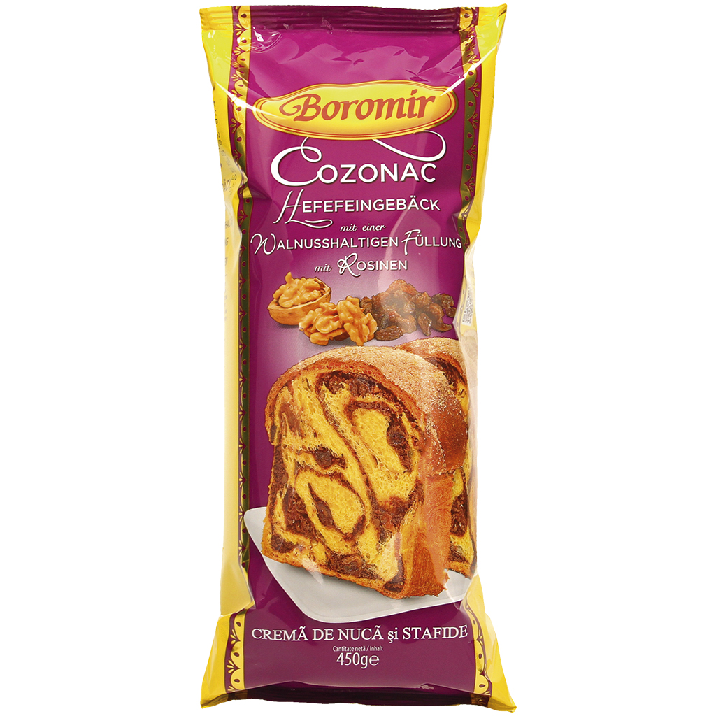 Cozonac met 35% crème met walnoten en rozijnen