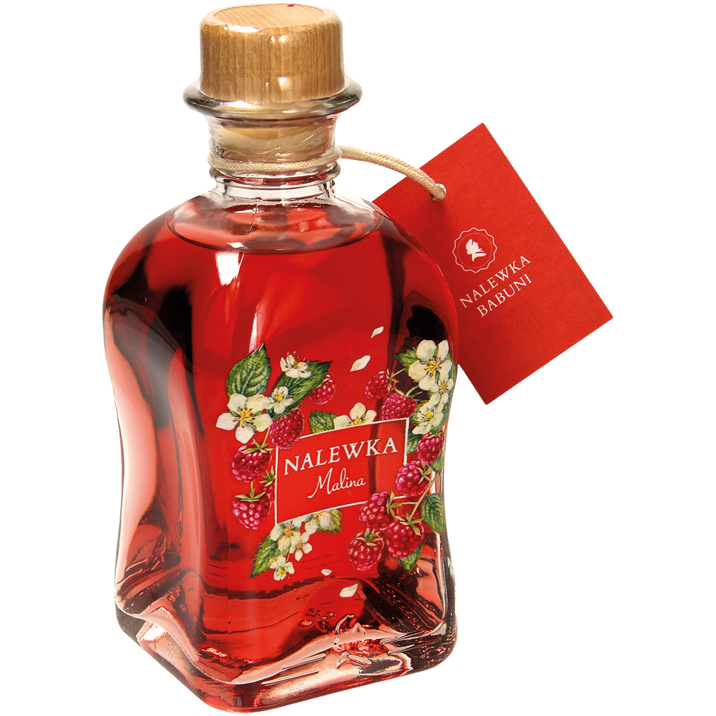 Sterke drank "Nalewka Babuni" met frambozensmaak, 18% vol.