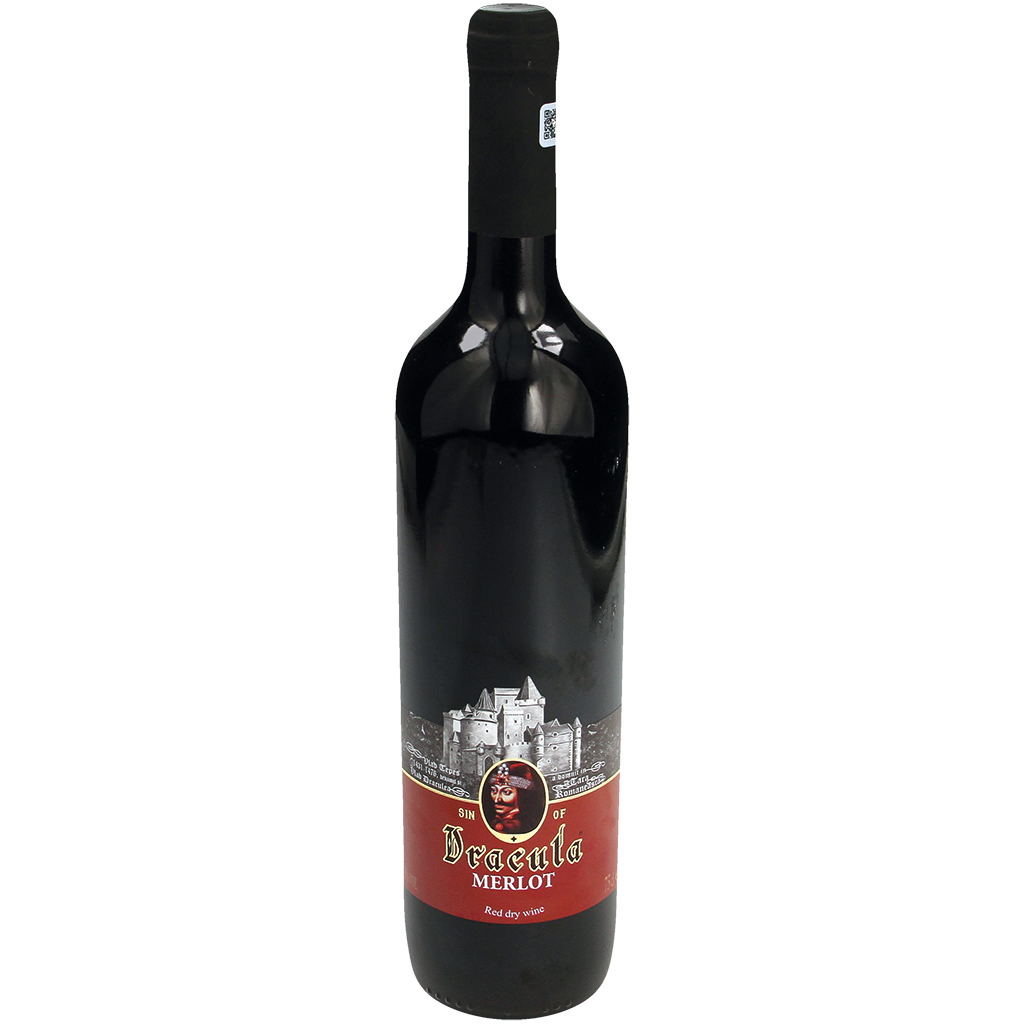 Красное вино сухое "Dracula-Merlot" 13% алк.
