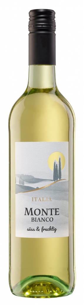 Italiaanse witte wijn "Monte Bianco", zoet en fruitig