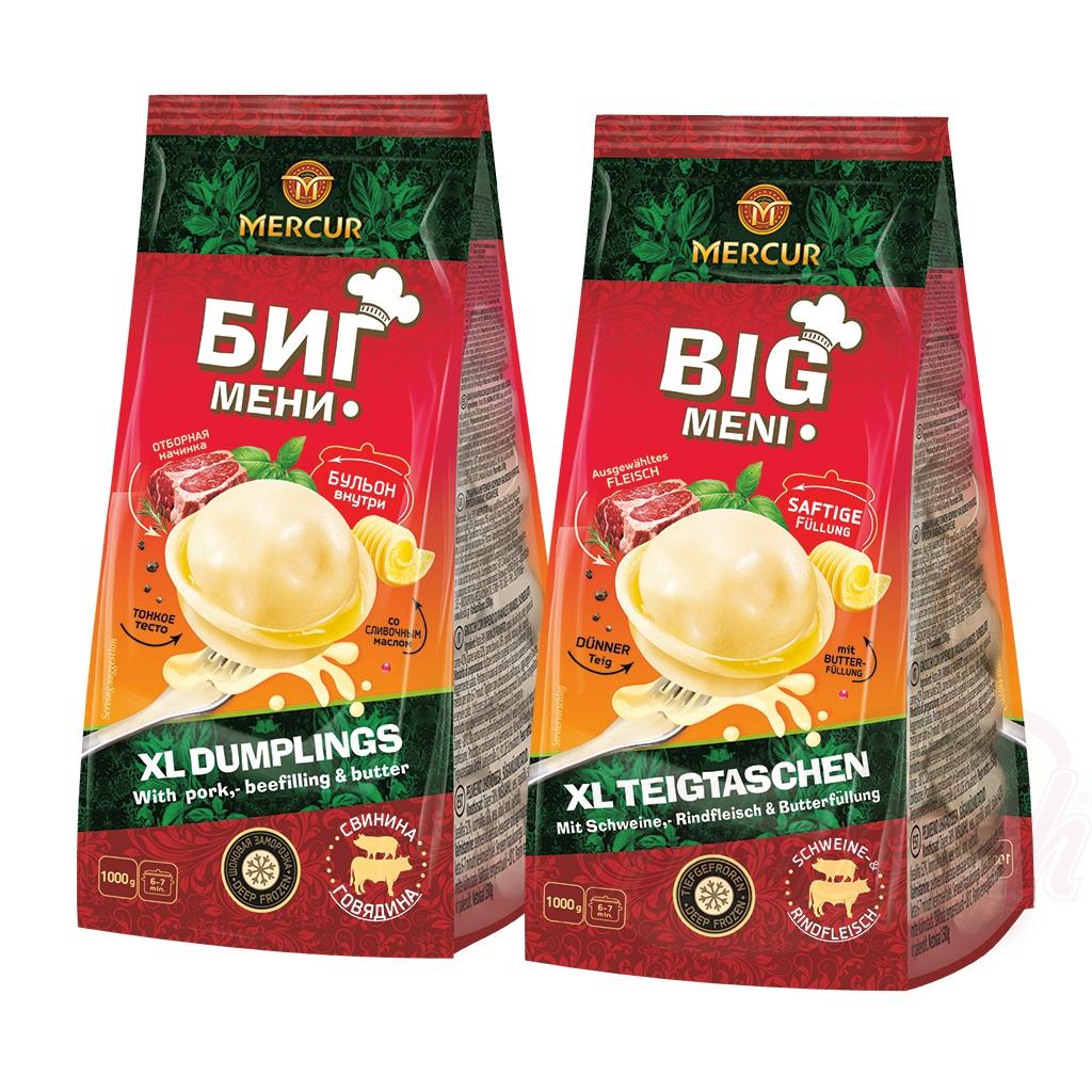 Knoedels "Bigmeni" met vleesvulling