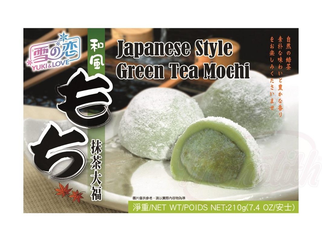Japanse rijstcake "Mochi" met groene thee