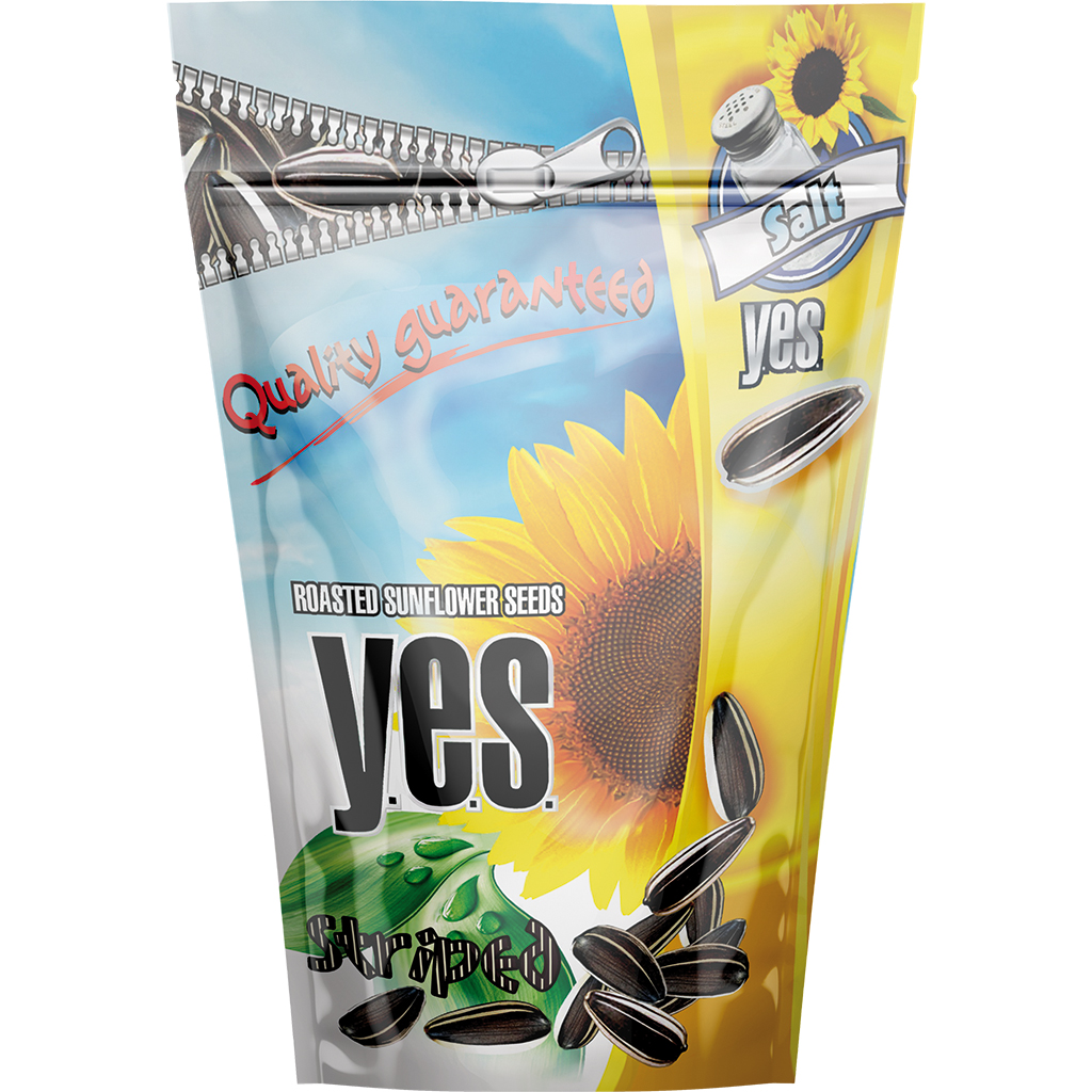 Полосатые подсолнечные семечки "YES", жарненые и соленые