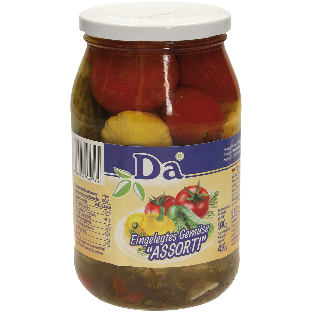 Ingemaakte groenten "ASSORTI", zoet-zuur, gezouten, gepasteu