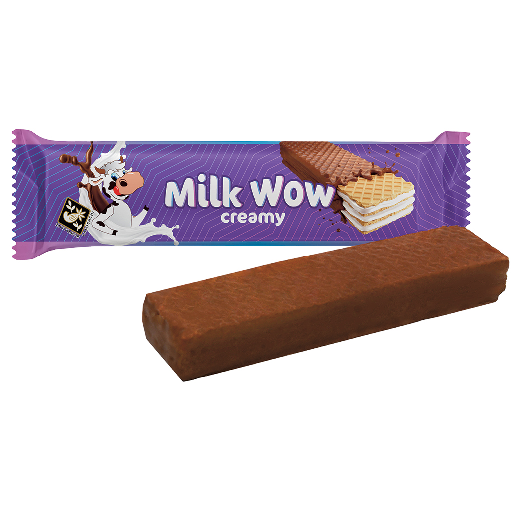 Milk Wow - Wafelconfect met roomsmaken in cacao-vetglazuur