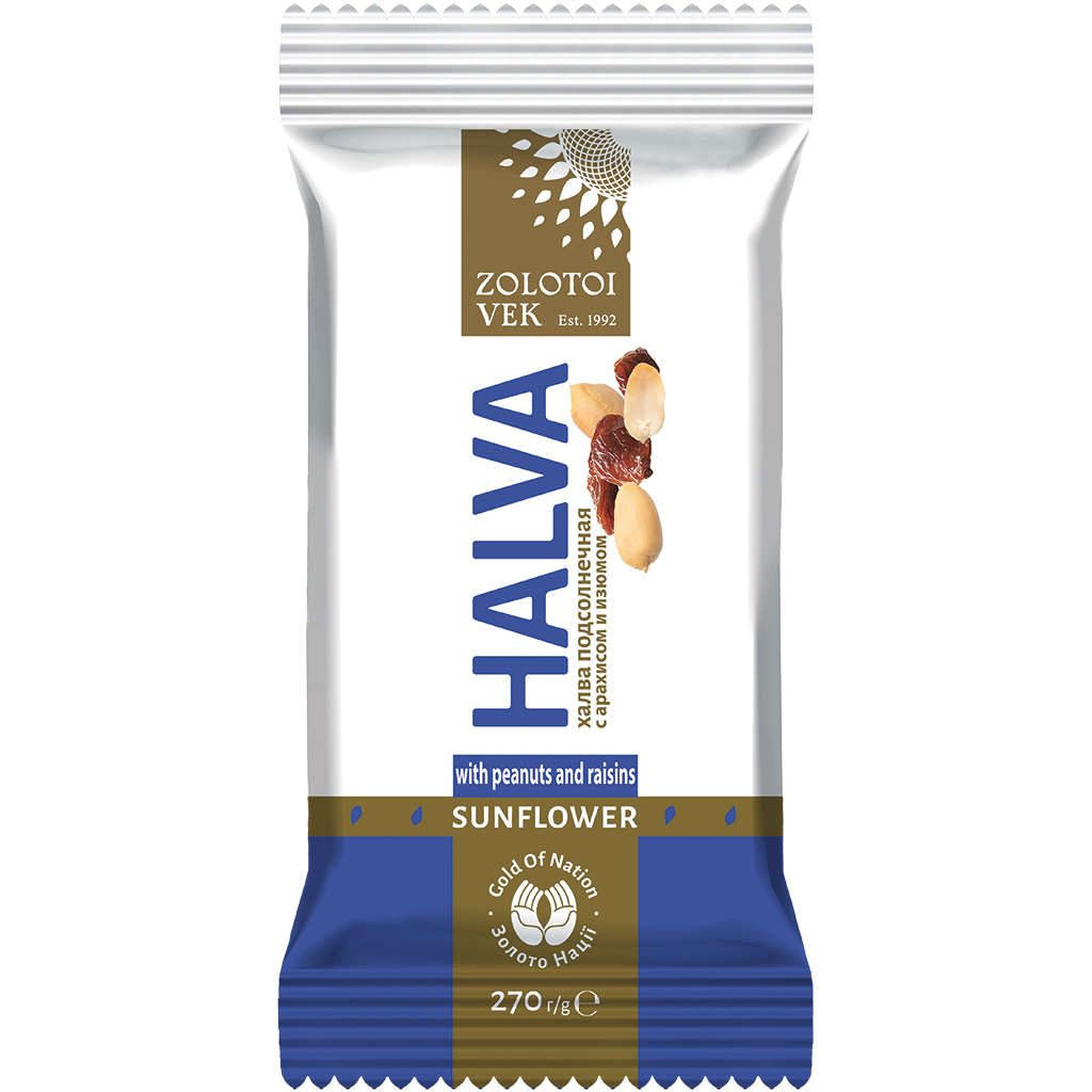 Halva van zonnebloempitten met pinda's en rozijnen