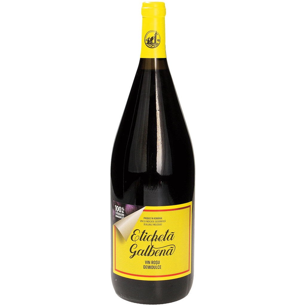 "Cotnari Eticheta Galbena vin rosu demidulce" - Вино красное