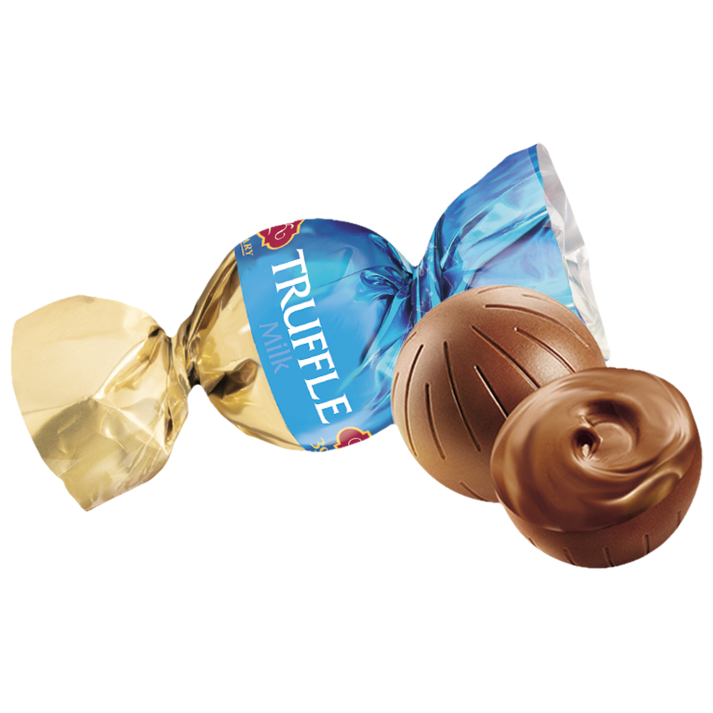 Konfekt "Truffel Melk" met melk smaak in cacao-vetglazuur 30%