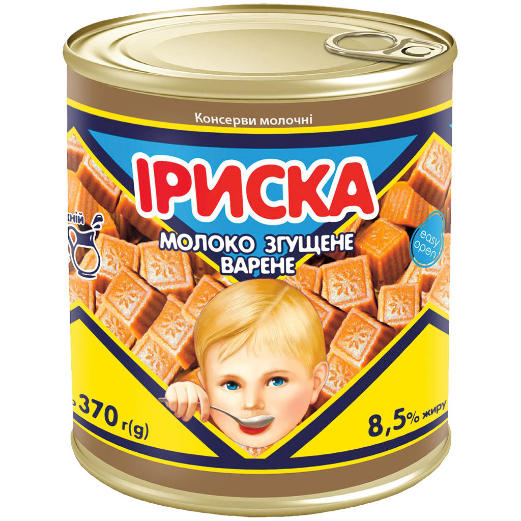 Gekarameliseerd gezoet condensmelkproduct "Iriska" 8,5 % vet
