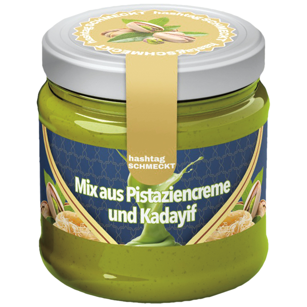 Pistachencrème met geroosterde deegdraden "Kadayif"