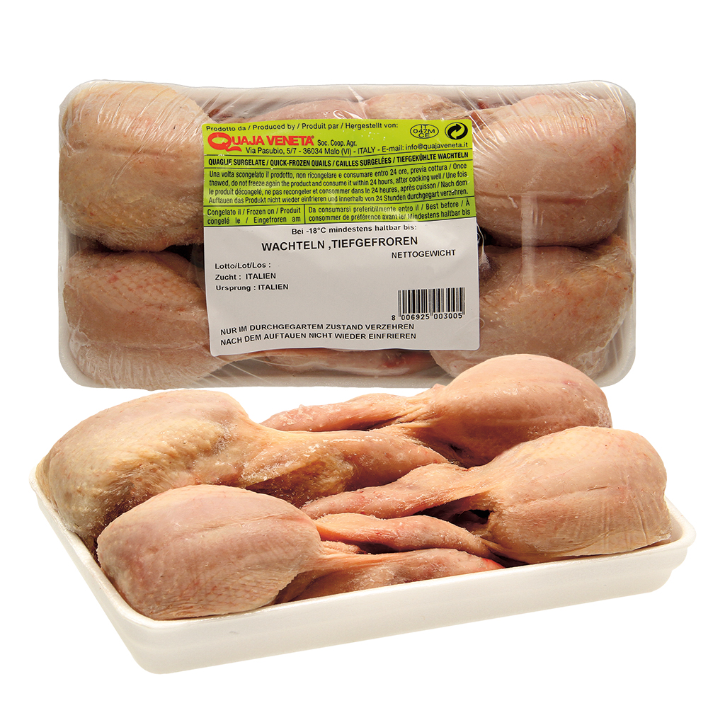 Wachteleieren, handelsklasse A, zonder ingewanden, diepgevro