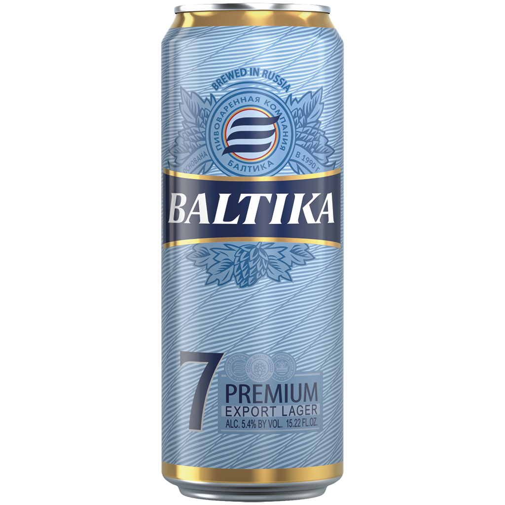 Export lagerbier "Baltika Nr.7", 5,4% vol.