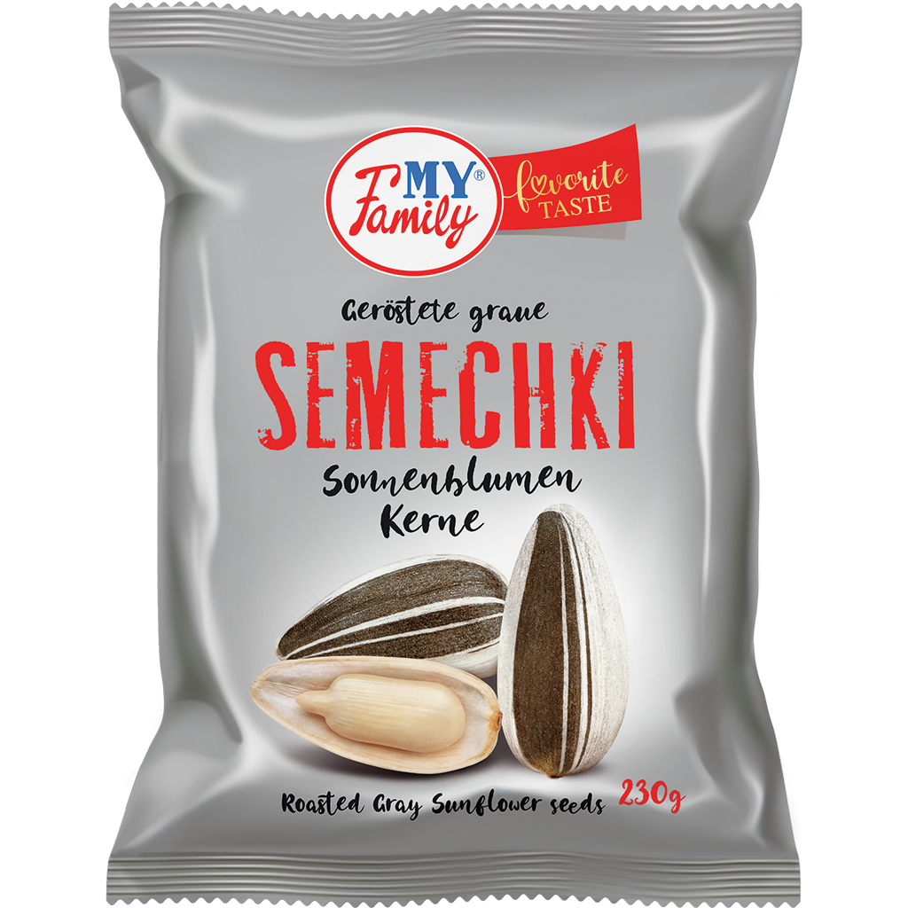 "MY FAMILY" Geroosterde grijze zonnebloempitten met schil