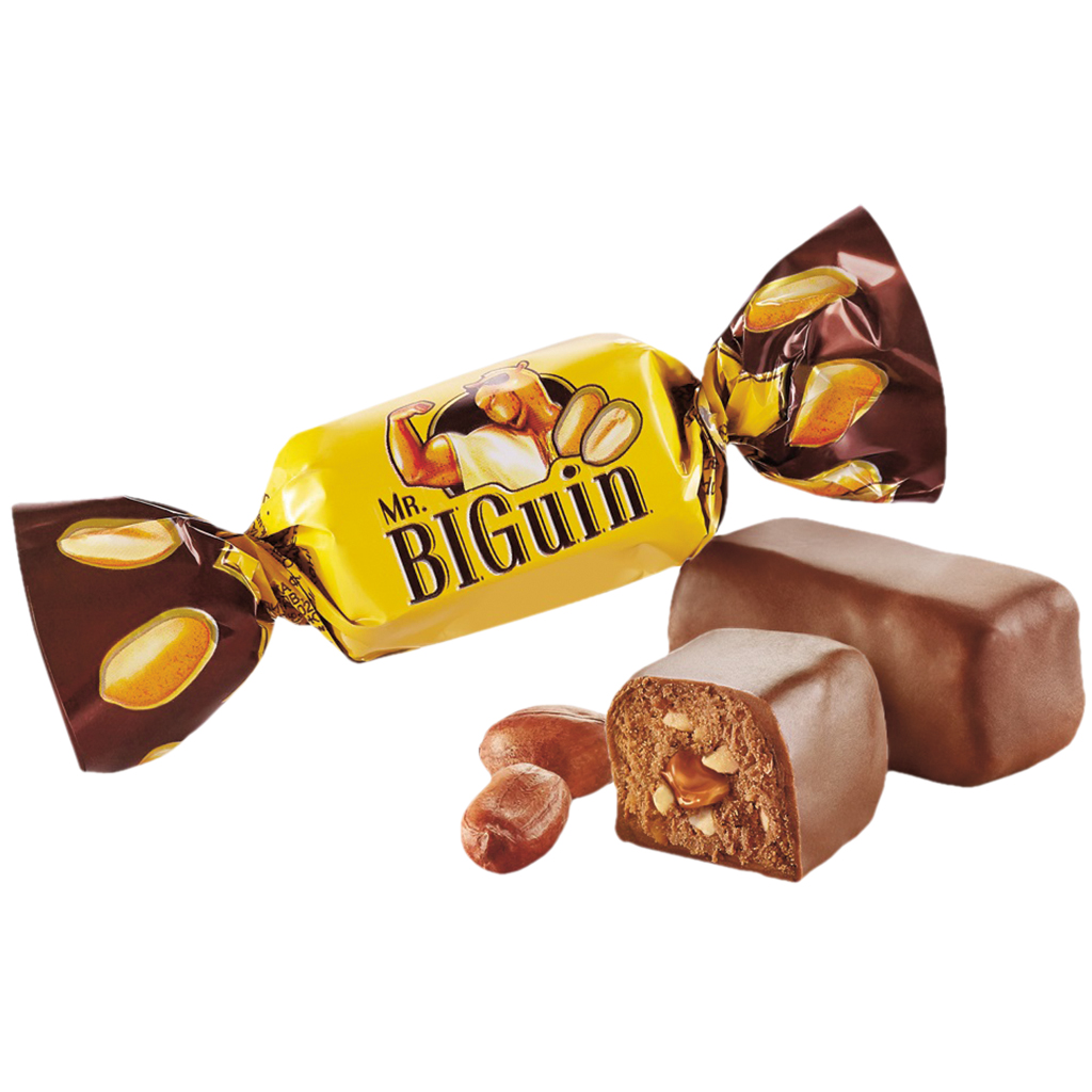 "BIGUIN" Snoepjes met melkcrème, pinda’s en cacaoglazuur