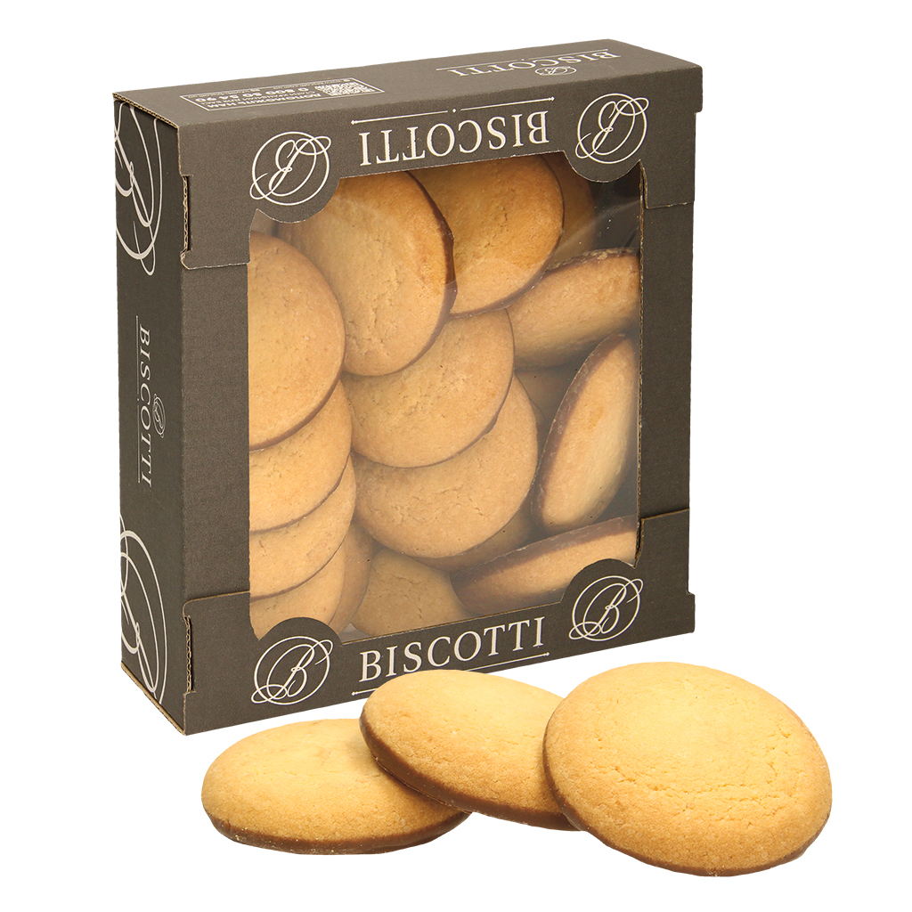 Zoet gebak "Lorenzo" met een vulling met chocoladesmaak