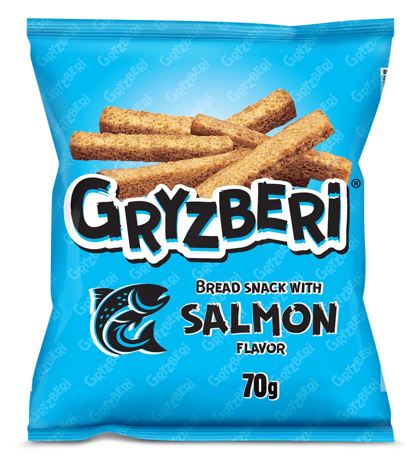 "GRYZBERI" Сухарики со вкусом лосося