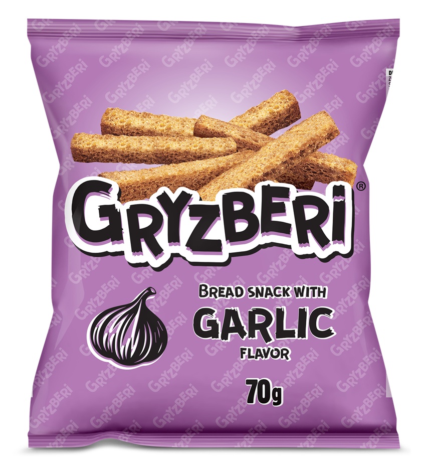 "GRYZBERI" Сухарики со вкусом чеснока