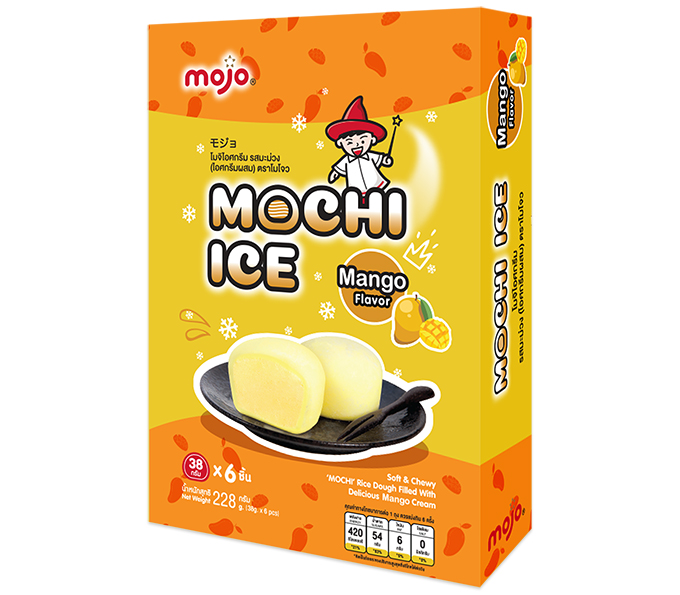 Mochi ijs met mango smaak