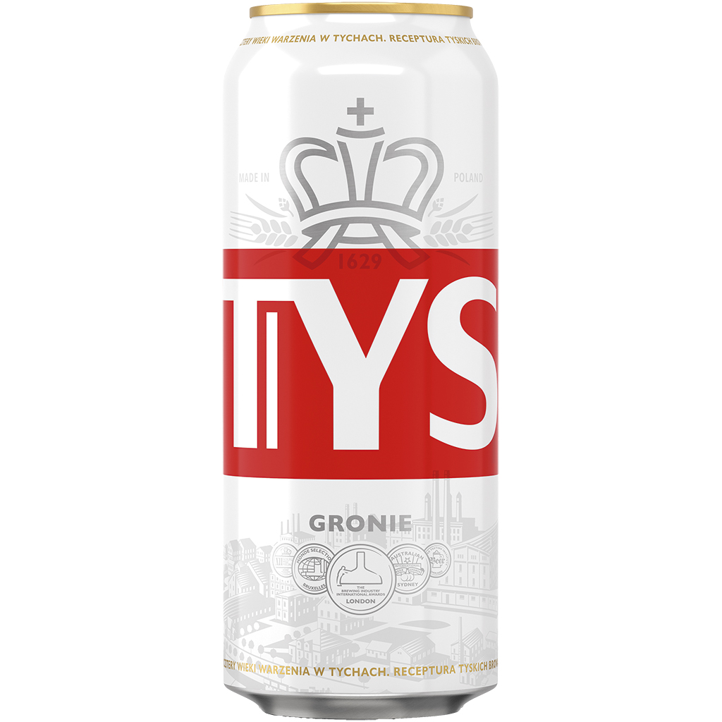 Bier "Tyskie Gronie" licht 5,2% vol. Plato 11%.