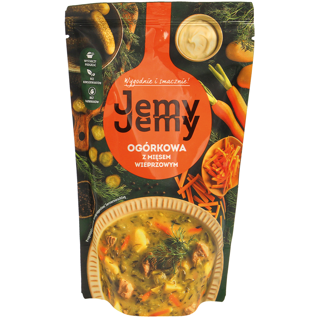 Komkommersoep met varkensvlees "Ogorkowa". Gesteriliseerd.