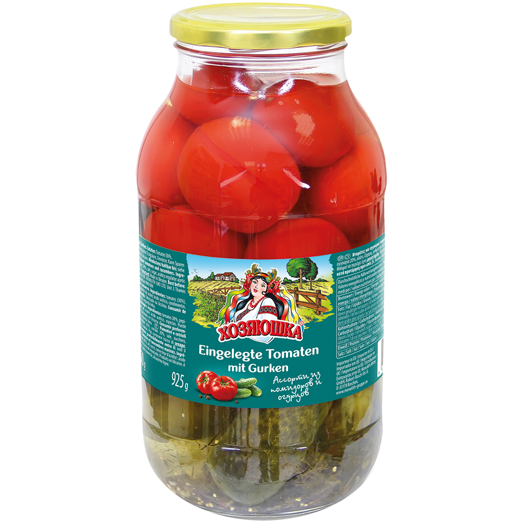 Ingelegde tomaten met komkommers