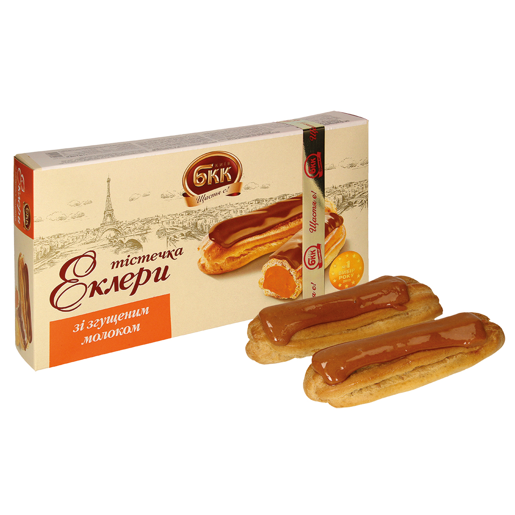 Eclairs met gekookte gecondenseerde melk