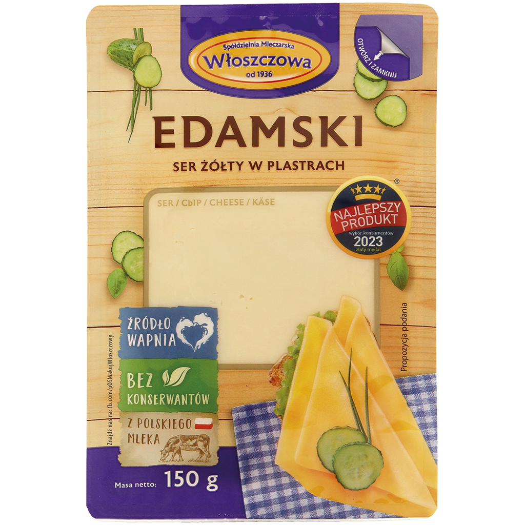 Edammer kaas in plakjes – volle vetheid