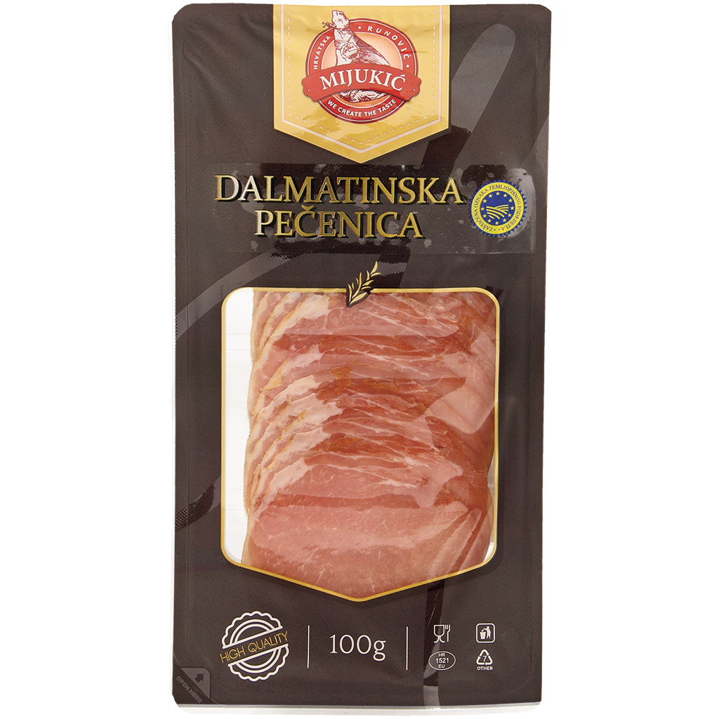 Dalmatinska pecenica gerookte drooggerijpte ham, plakjes