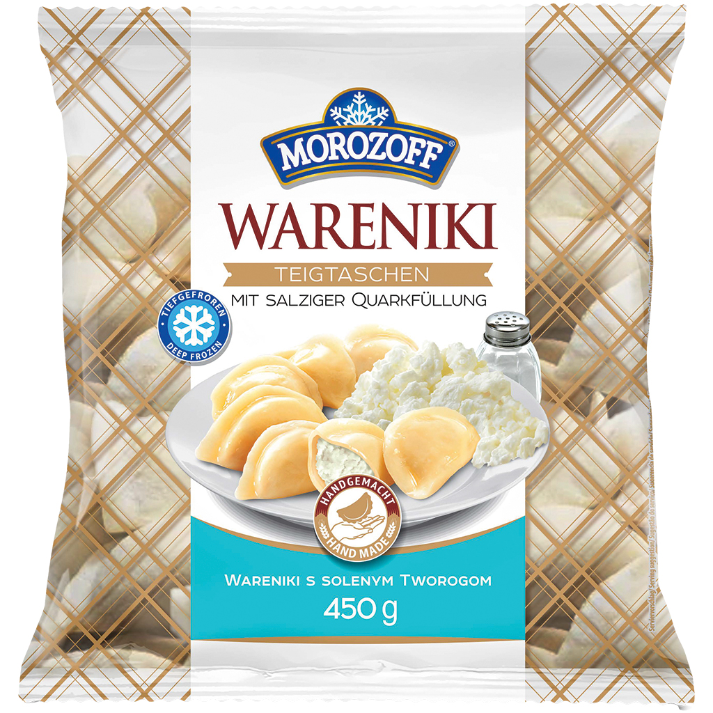 "MOROZOFF" deegwaren "Wareniki" met zoute kwarkvulling, diepgevroren