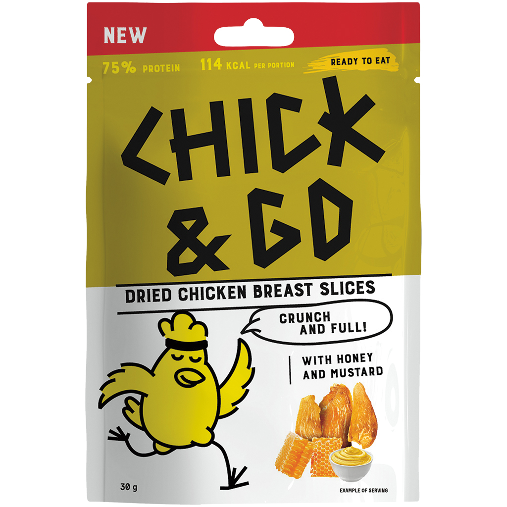 CHICK & GO Gedroogde kipfiletschijfjes met mosterd-honing
