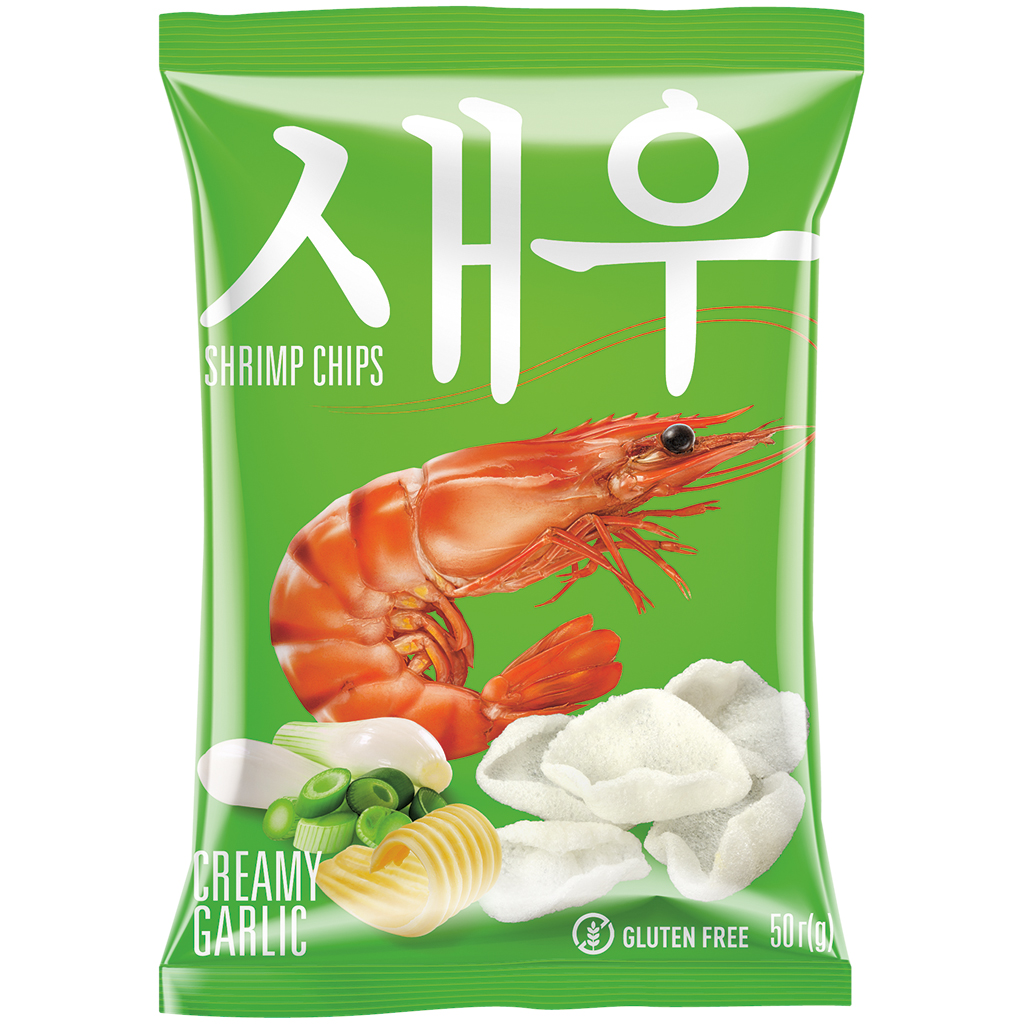 SHRIPS" Chips van tapiocazetmeel 57% met garnalen 7,5%, met