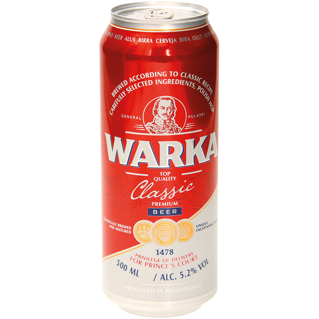 Licht bier "Warka Classic" 5,2% vol.