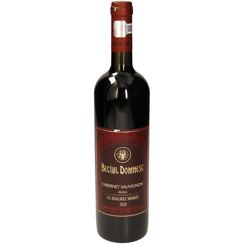 Rode wijn "Cabernet Sauvignon" uit Roemenië, zoet, 12 % vol.