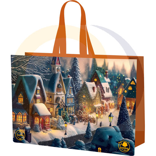 Boodschappentas met huisjesmotief