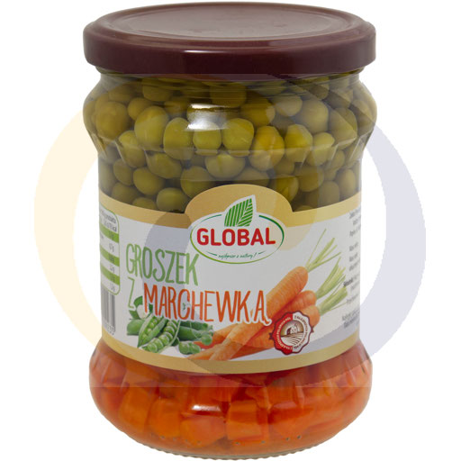 Global doperwten met wortelen