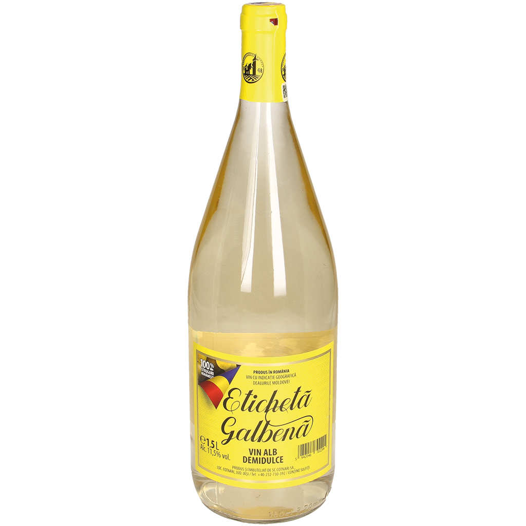Witte wijn uit Roemenië "Eticheta Galbena", zoet