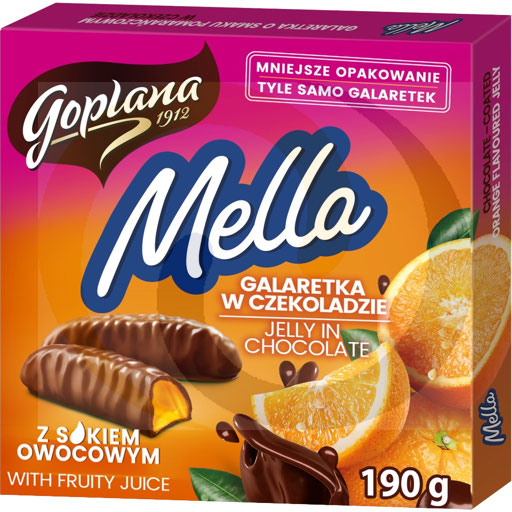 Jutrzenka Mella Gala sinaasappel in chocolade 190g