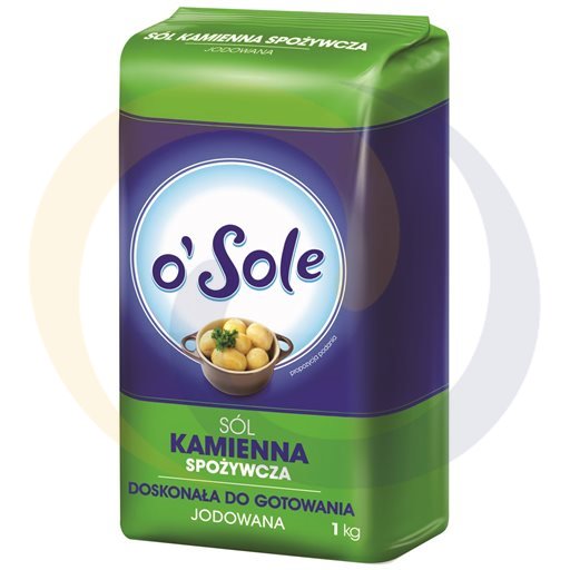 o`Sole Йодированная пищевая каменная соль 1 кг