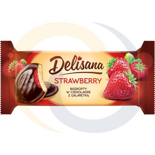 Delicpol Party Jaffa Aardbei Koekjes met Aardbeiengelei Bedekt met Chocolade 135 g