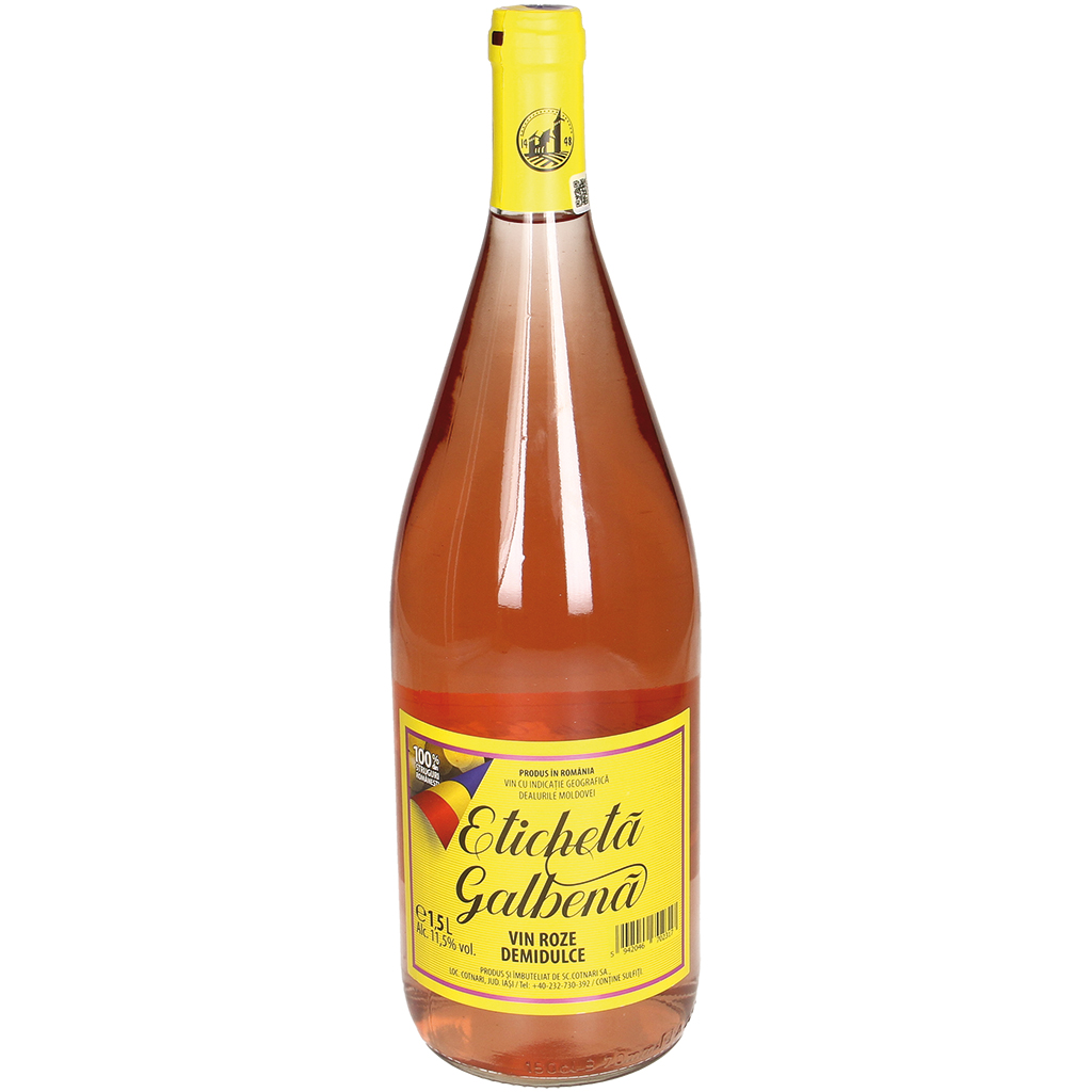 Rosé wijn uit Roemenië 'Eticheta Galbena', zoet