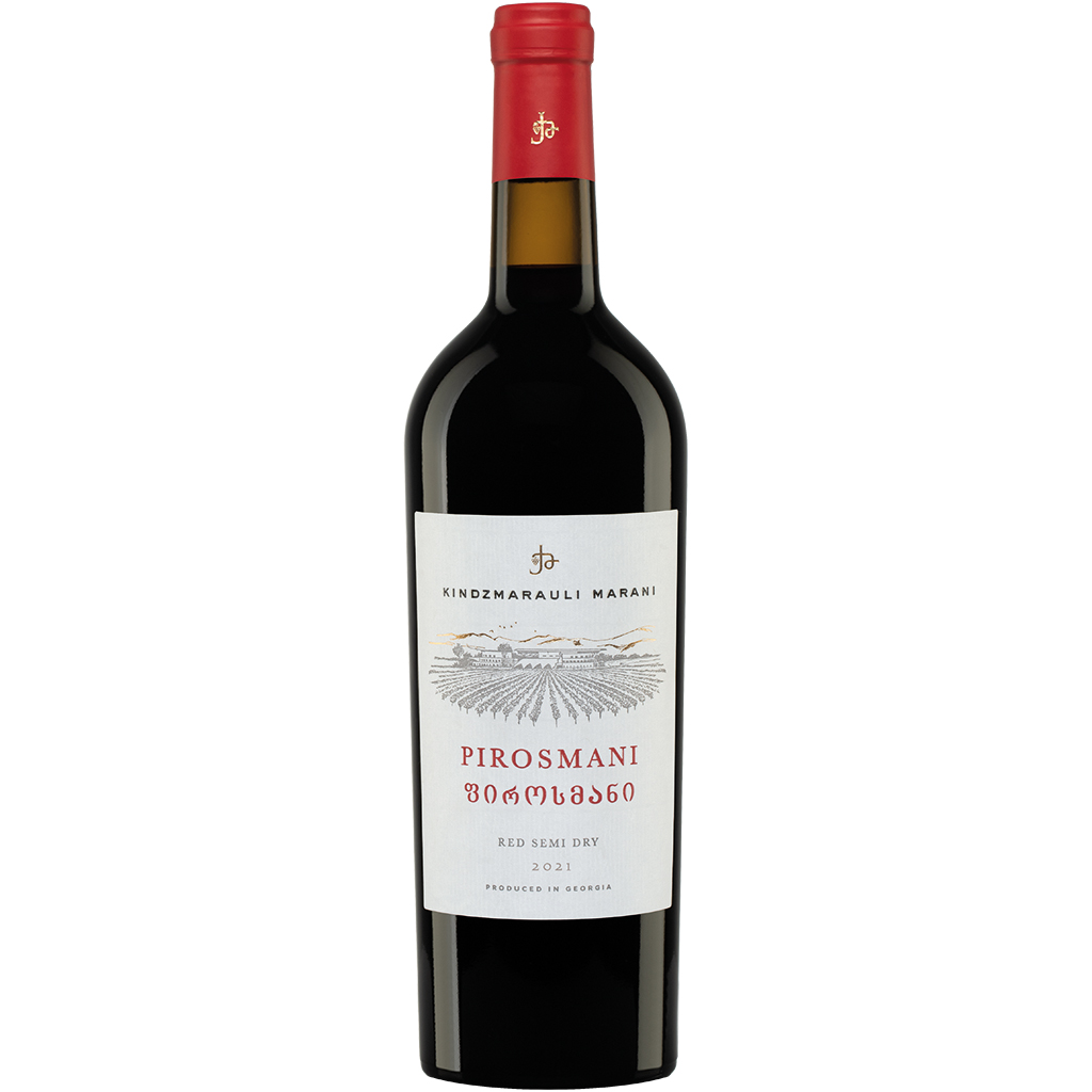 Pirosmani uit Georgië, rode wijn, halfdroog 12,5 % vol.