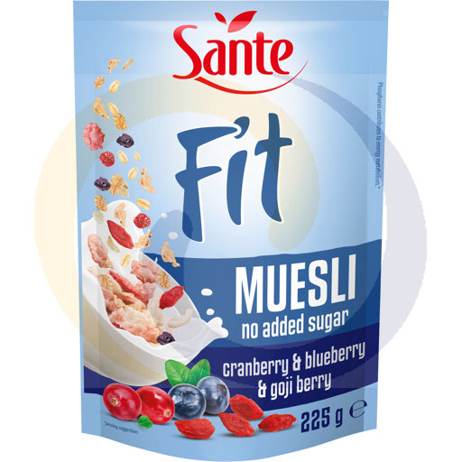Fit Flakes cranberry bosbes goji bes b/c 225g/8s Sante