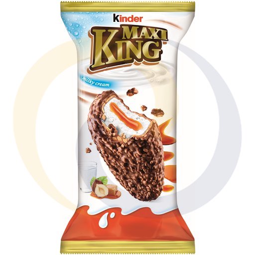 Kinder Maxi King wafel met melk-karamelvulling in chocolade