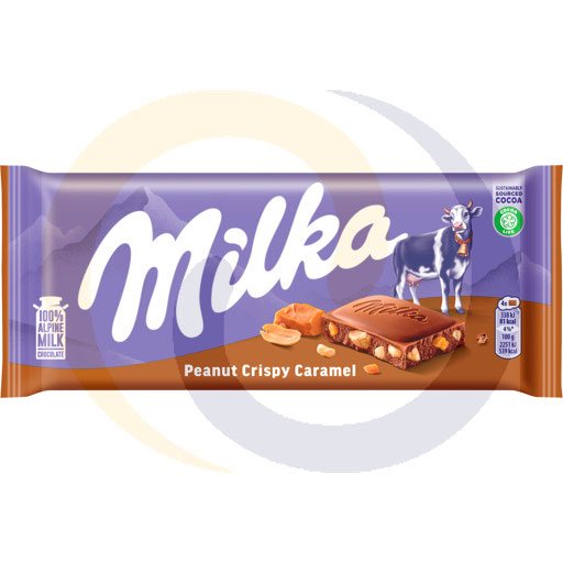 Шоколад Milka с арахисом, хрустящим карамелем и молочным шоколадом 90 г