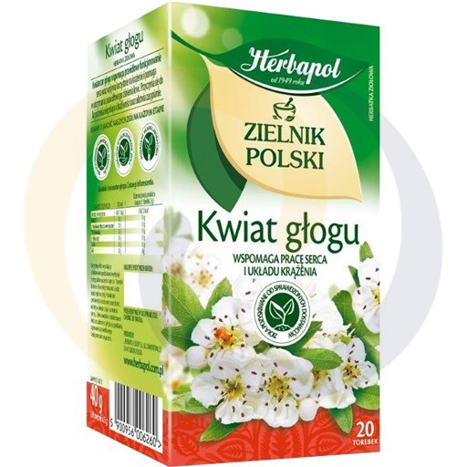 Травяной чай Herbapol Zielnik Polski с цветками боярышника 40 г (20 x 2 г)