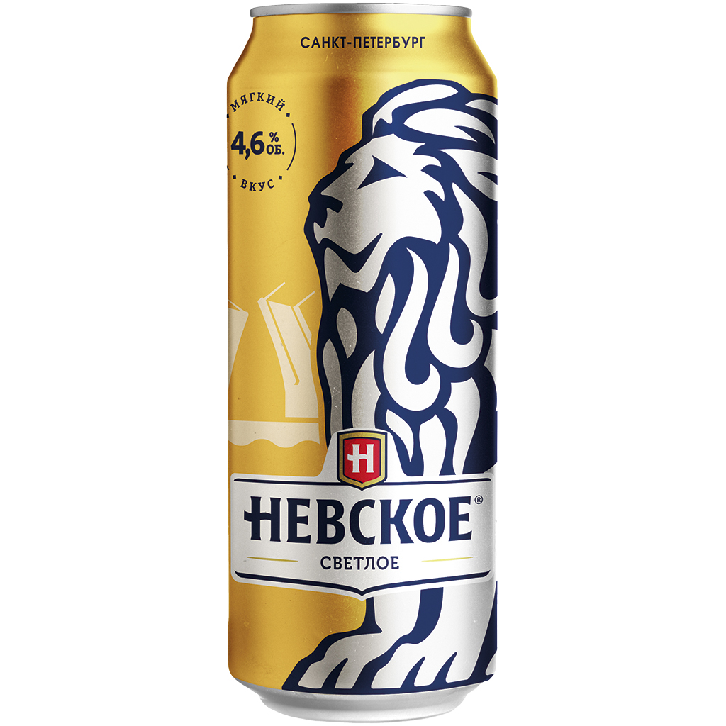 Светлое пиво "Nevskoye Svetloye", 4,6% алк.