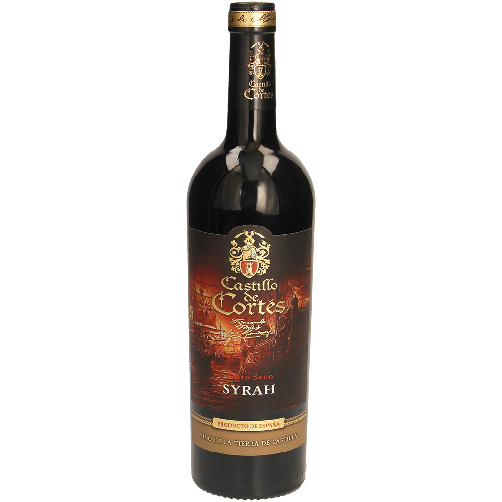 Rode wijn "Castillo de Cortes Syrah tinto seco", droog