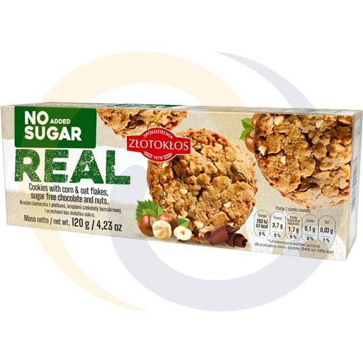 Real koekjes met chocodruppels en nootjes 120g